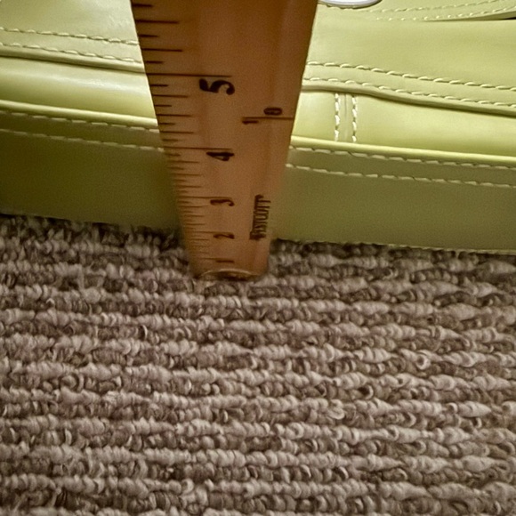 Elegant Lime Green Leather Structured Shoulder Handbag Bag Medium - Picture 12 of 15